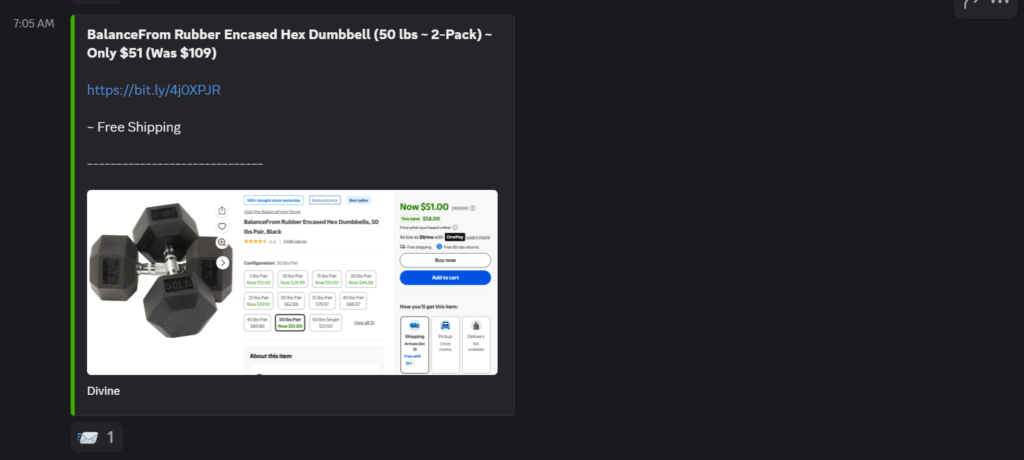 Divine Discord Group - 50 Pound Dumbbell Half Off